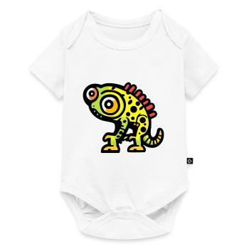 Caméléon Halloween Bande dessinée drôle - Body à manches courtes Premium Bébé - blanc - Devant