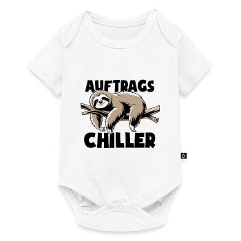 Faultier - Auftrags Chiller - Faulenzen Geschenk - Baby Premium Kurzarmbody - Weiß - Vorne