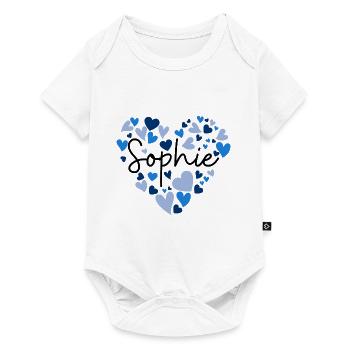 I love Sophie hearts in blue - Baby Premium short-sleeve bodysuit - white - Front