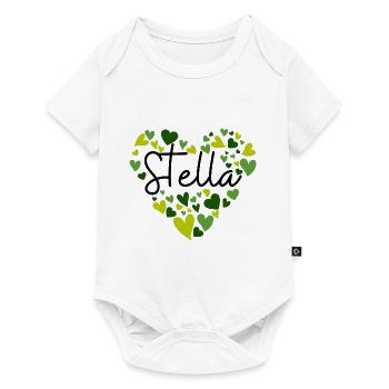 I love Stella hearts in green - Baby Premium short-sleeve bodysuit - white - Front