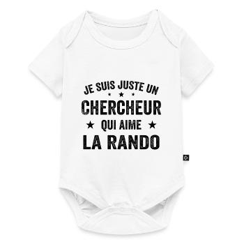 Fier d’être Chercheur et Passionné de Randonnée - Body à manches courtes Premium Bébé - blanc - Devant