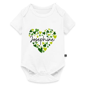 Joséphine Nom Design avec Oreille Verte En Forme de Coeur - Body à manches courtes Premium Bébé - blanc - Devant