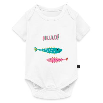 Funny Fish Say Hello - Gift Idea Baby - Baby Premium short-sleeve bodysuit - white - Front