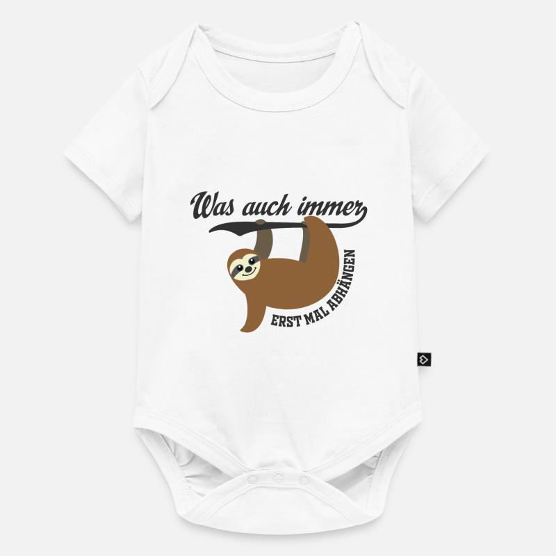 Faultier - Baby Premium Kurzarmbody - Weiß