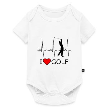 I love Golf Black Red Heart - Baby Premium short-sleeve bodysuit - white - Front