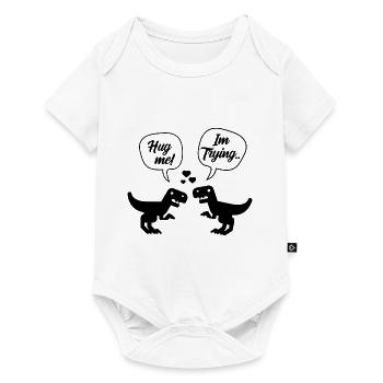 T-Rex Dinosaur Couple Hug Me - Valentine's Day - Baby Premium short-sleeve bodysuit - white - Front