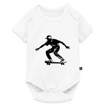 Skateboarding Man Symbol Skateboard - Baby Premium short-sleeve bodysuit - white - Front