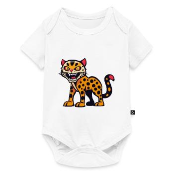 Leopard Halloween Comic Lustig - Baby Premium Kurzarmbody - Weiß - Vorne