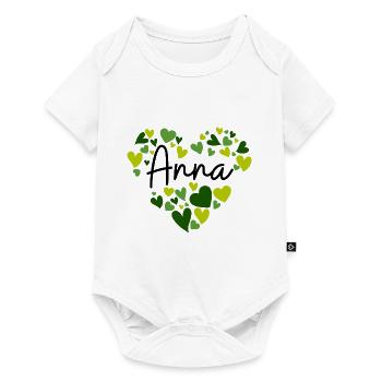 I love Anna hearts in green - Baby Premium short-sleeve bodysuit - white - Front