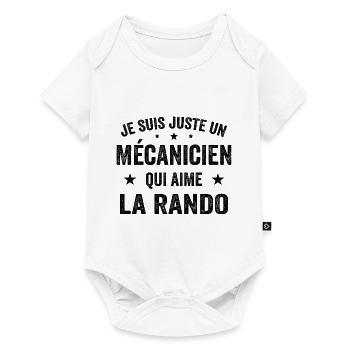 Fier d’être Mécanicien et Passionné de Randonnée - Body à manches courtes Premium Bébé - blanc - Devant