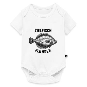 Zielfisch Flunder - Fisch - Angler Geschenk - Baby Premium Kurzarmbody - Weiß - Vorne