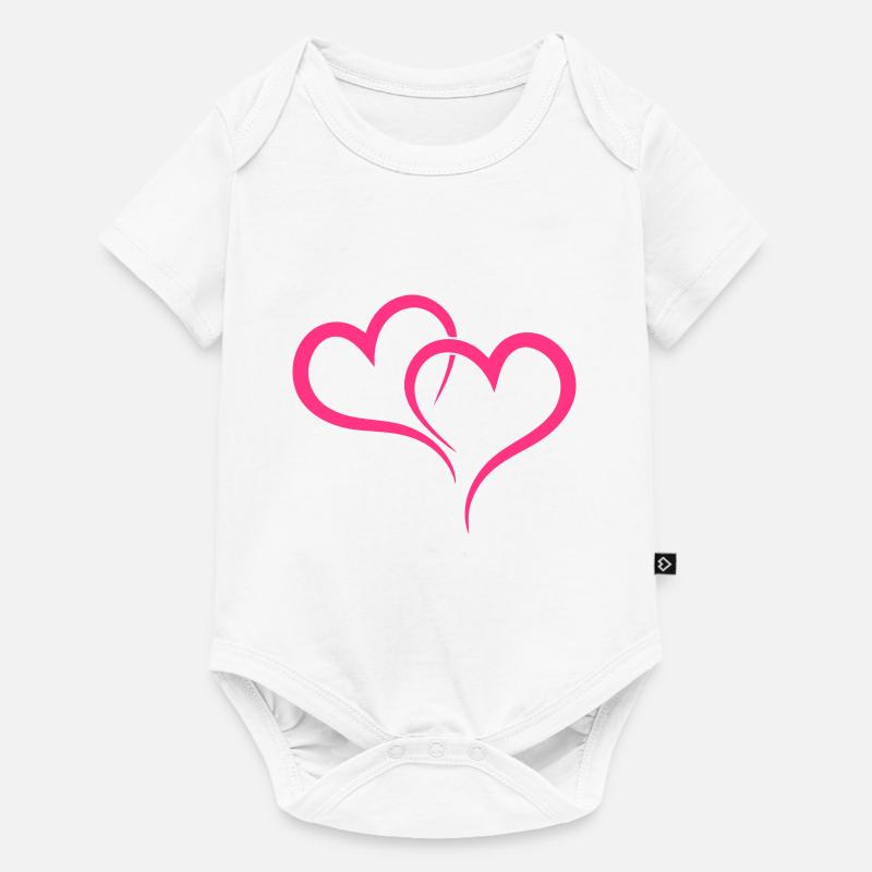 Zwei Herzen - Baby Premium Kurzarmbody - Weiß