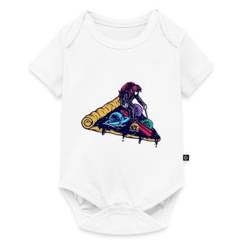 Skiing on a pizza - Baby Premium short-sleeve bodysuit - white - Front