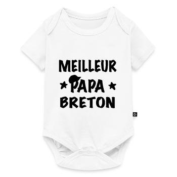 Meilleur papa breton - Body à manches courtes Premium Bébé - blanc - Devant