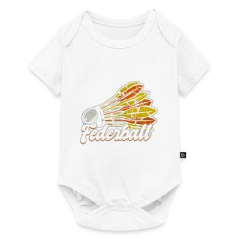 Retro Classic Federball Badminton Shuttlecock - Baby Premium Kurzarmbody - Weiß - Vorne