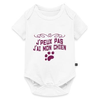 j'Peux pas j'ai mon chien - Body à manches courtes Premium Bébé - blanc - Devant