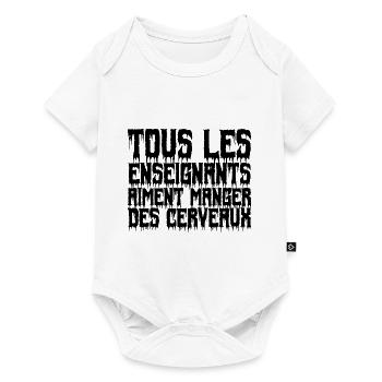 les enseignants aiment les cerveaux Enseignant - Body à manches courtes Premium Bébé - blanc - Devant