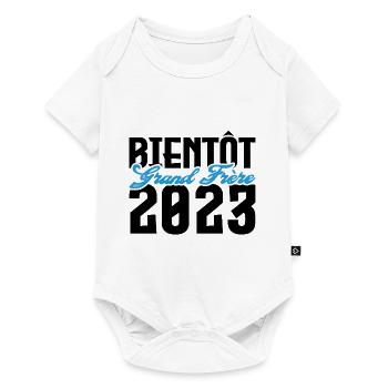 Cadeau Annonce grossesse bientôt Grand frère 2023. - Body à manches courtes Premium Bébé - blanc - Devant