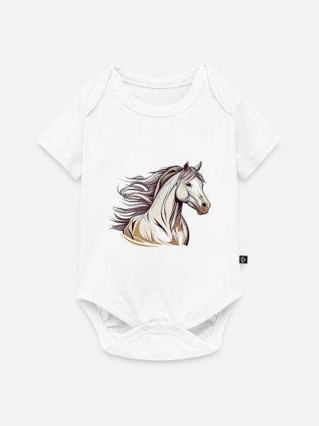 Wildpferd - Baby Premium Kurzarmbody - Weiß