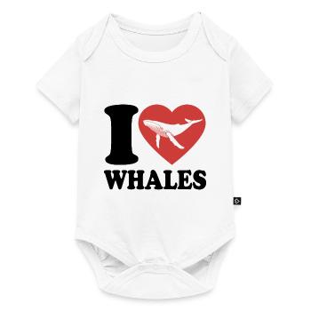 J’aime les baleines - baleine - baleine à bosse - cadeau - Body à manches courtes Premium Bébé - blanc - Devant