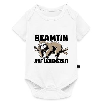 Faultier Beamtin auf Lebenszeit - Spruch - Baby Premium Kurzarmbody - Weiß - Vorne