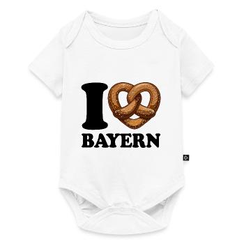 J’aime le Bavier et les bretzels - Coeur - Hobby - Body à manches courtes Premium Bébé - blanc - Devant