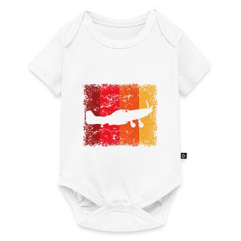 Flugzeug Piloten Fliegen Flieger Motorflugzeug - Baby Premium Kurzarmbody - Weiß - Vorne