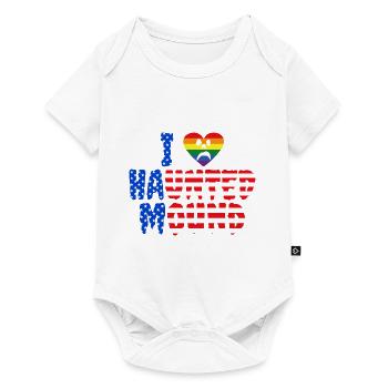 Ich liebe Spukhügel, Herzstolzgeist, USA-Flagge - Baby Premium Kurzarmbody - Weiß - Vorne