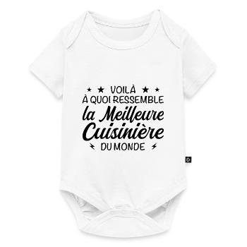 Meilleure cuisinière au monde - Idée cadeau - Body à manches courtes Premium Bébé - blanc - Devant