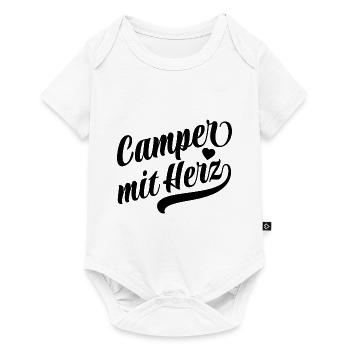 Camper mit Herz - Camping - Spruch - Baby Premium Kurzarmbody - Weiß - Vorne