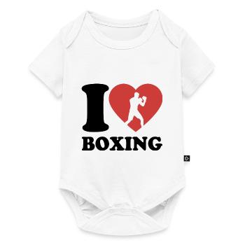 J’aime la boxe - Cœur - Hobby - Body à manches courtes Premium Bébé - blanc - Devant