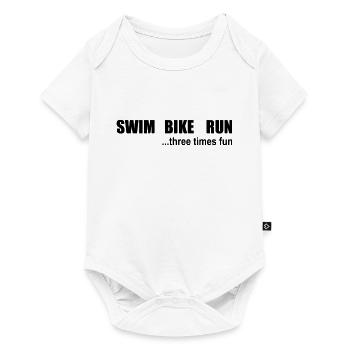 Triathlon Running Swimming Cycling - Baby Premium short-sleeve bodysuit - white - Front