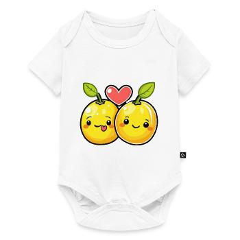 Lemon Couple Love Heart Comic - Baby Premium short-sleeve bodysuit - white - Front