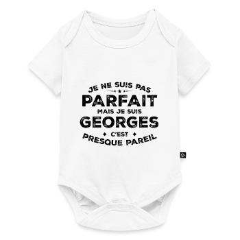 Georges A First Name, An Attitude Georges Humour - Baby Premium short-sleeve bodysuit - white - Front