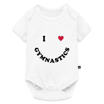 Gymnastik - Baby Premium Kurzarmbody - Weiß - Vorne