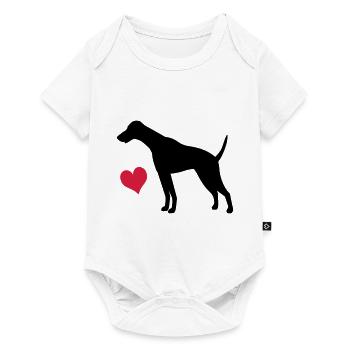Dobermann - Baby Premium Kurzarmbody - Weiß - Vorne