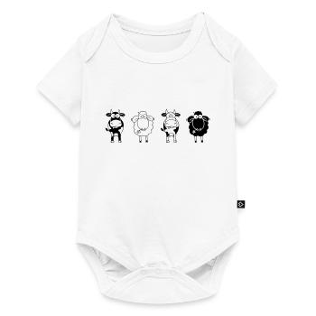 Kühe und Schafe in schwarz weiß - Baby Premium Kurzarmbody - Weiß - Vorne
