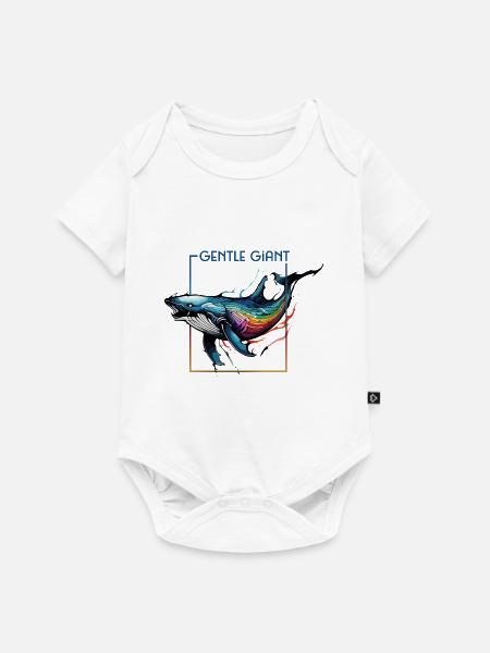 Strahlender Regenbogenwal - Der sanfte Riese - Baby Premium Kurzarmbody - Weiß