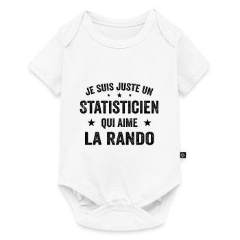 Fier d’être Statisticien et Passionné de Randonnée - Body à manches courtes Premium Bébé - blanc - Devant
