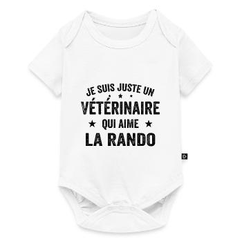 Fier d’être Vétérinaire et Passionné de Randonnée - Body à manches courtes Premium Bébé - blanc - Devant