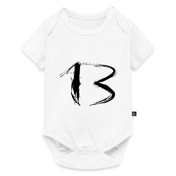 Numéro 13 pinceau design noir neuf - Body à manches courtes Premium Bébé - blanc - Devant