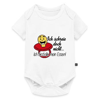 Ich schreie nicht | Baby hat Hunger - Baby Premium Kurzarmbody - Weiß - Vorne