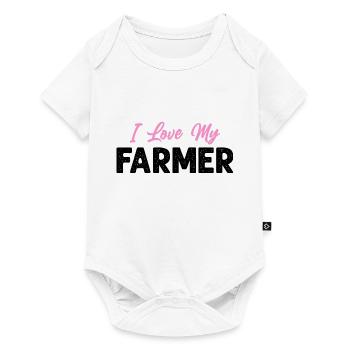 I Love My Farmer Funny Farming - Baby Premium short-sleeve bodysuit - white - Front