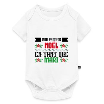 mon premier Noël en tant que mari - Body à manches courtes Premium Bébé - blanc - Devant