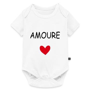AMOUR COEUR - Body à manches courtes Premium Bébé - blanc - Devant