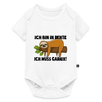 Faultier - Ich bin in Rente ich muss garnix - Baby Premium Kurzarmbody - Weiß - Vorne