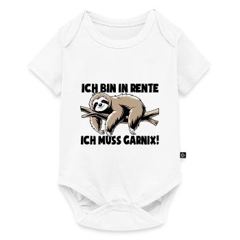 Faultier - Ich bin in Rente ich muss garnix - Baby Premium Kurzarmbody - Weiß - Vorne
