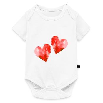Coeurs en amour Mariage Saint-Valentin - Body à manches courtes Premium Bébé - blanc - Devant