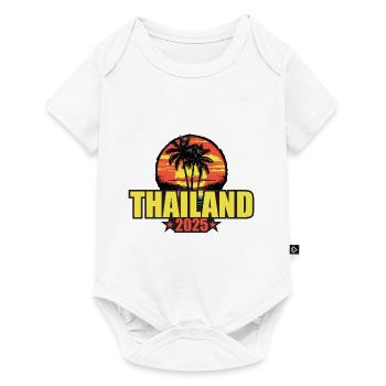 Thaïlande 2025 Vacances Palmiers Colorés - Body à manches courtes Premium Bébé - blanc - Devant