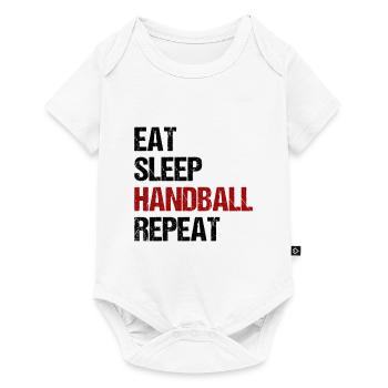 Eat Sleep Handball Repeat Sport Jeu Cadeau - Body à manches courtes Premium Bébé - blanc - Devant